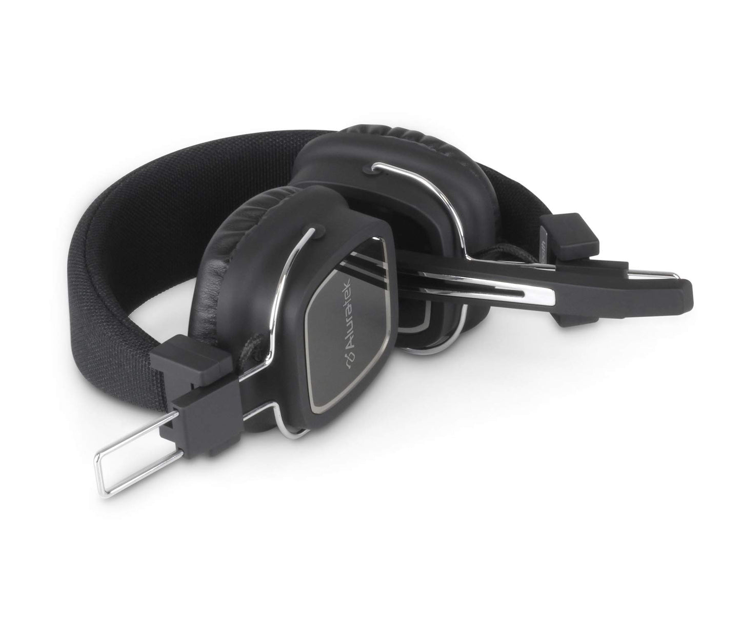 Aluratek Bluetooth 5.0 Wireless Stereo Headset - Over-Ear Headphones, Boom Microphone, Long Battery Life for Phone Calls, Music, Compatible with PC