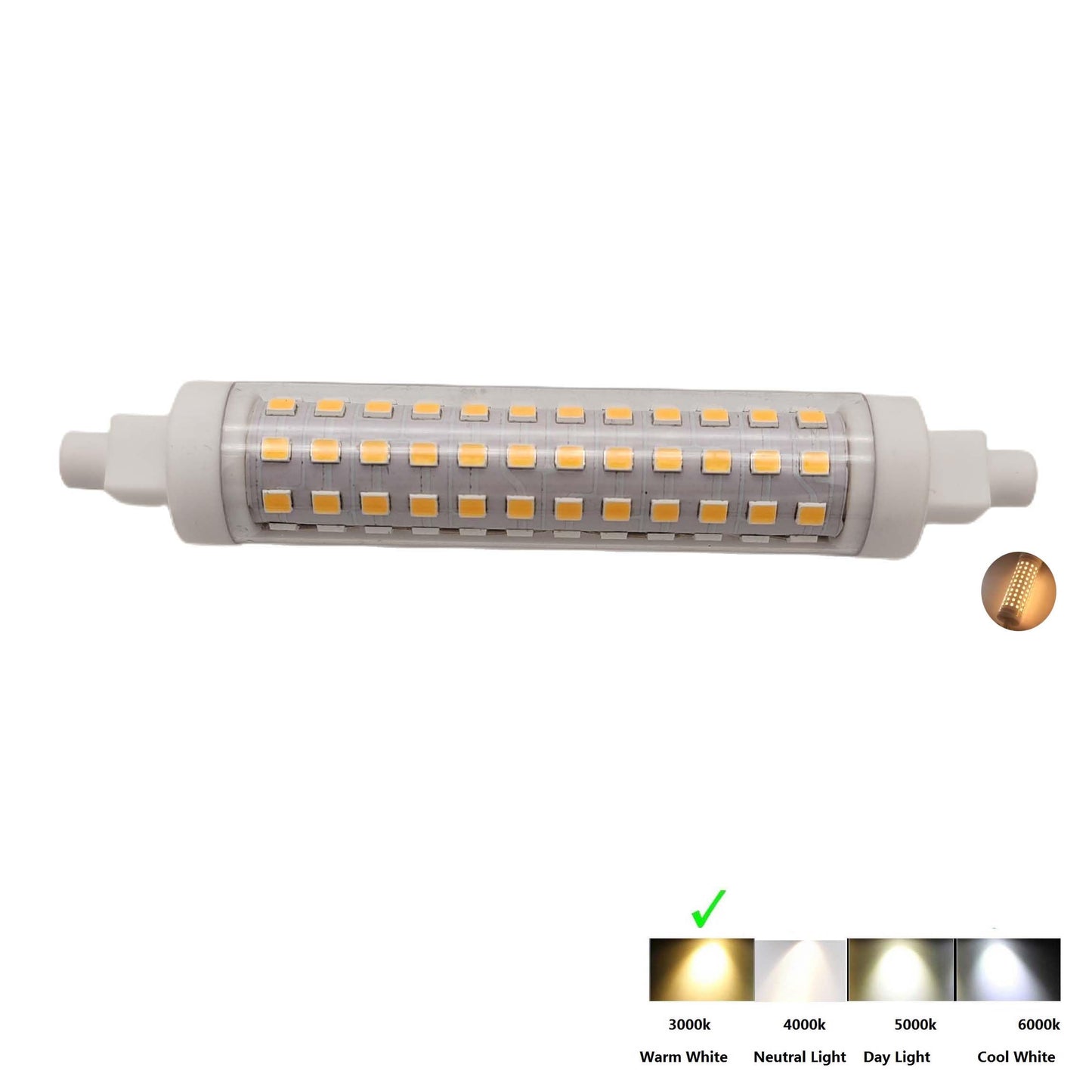 QLEE R7S LED Bulb 118MM 12W J118 T3 Led FloodLight Equivalent 150w Halogen Wall Sconce Floor Light j-Type Linear Double Ended Banker Light 360º Beam