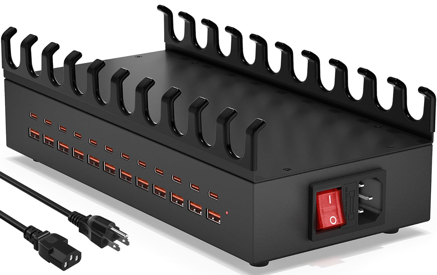 300W USB Charging Station, 24 Port Fast Charging Station for Multiple Devices, PD USB C Charger Block, Smart Power Delivery & Multi Protection