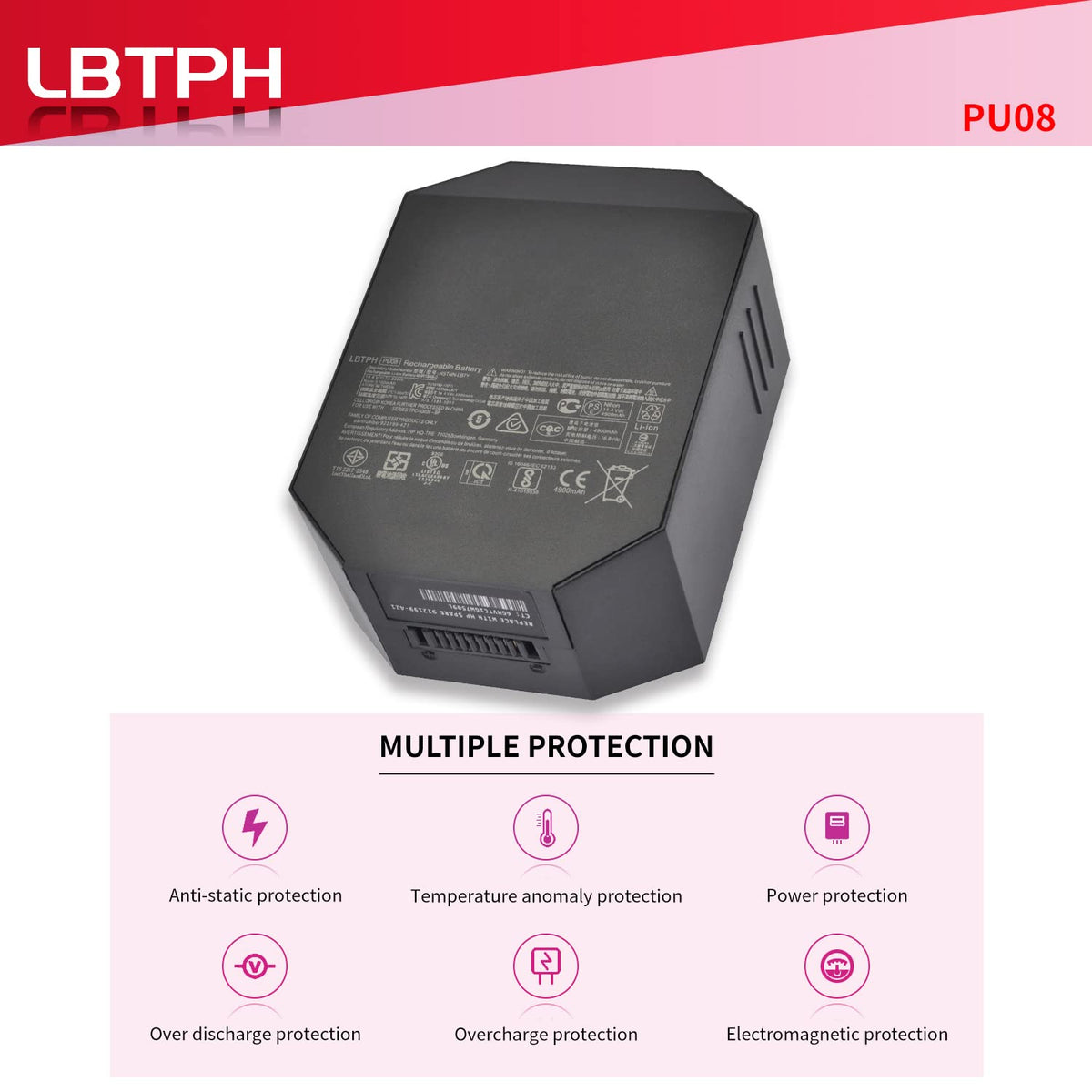PU08 HSTNN-LB7Y IB7X Battery for HP Z VR Backpack G1 Workstation TPN-Q186