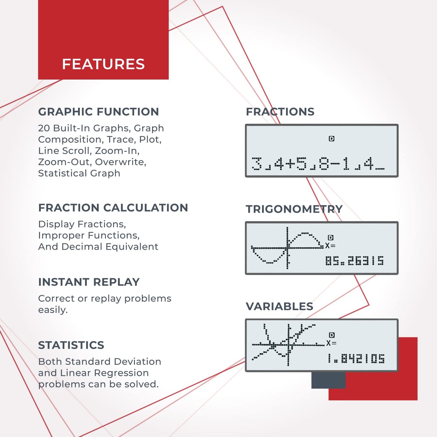 CATIGA Scientific Calculator with Graphic Functions, Upgraded Multi-Mode Graphing Calculators for Students, High School & College Calculator