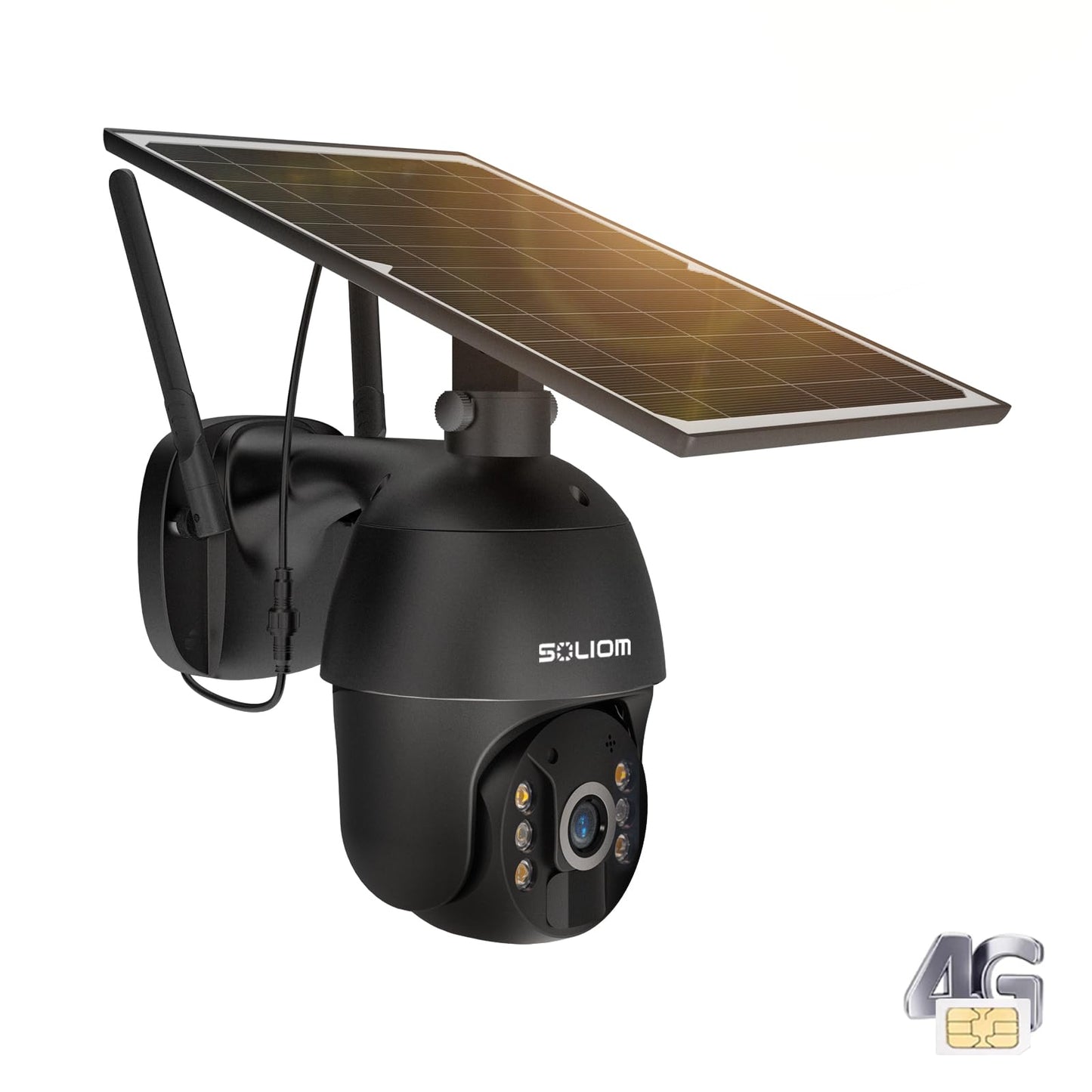 S600 4G LTE Security Camera Outdoor, Solar Powered Cellular Security Camera Wireless, Pan Tilt 360°View Full,1080P Night Vision, 2 Way Talk, PIR