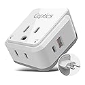 Ceptics Europe Plug Adapter, 20W PD & QC, Safe Dual USB & USB-C 3.1A - 2 USA Outlet - Compact & Powerful - Use Euro, Greece, Italy, Switzerland…