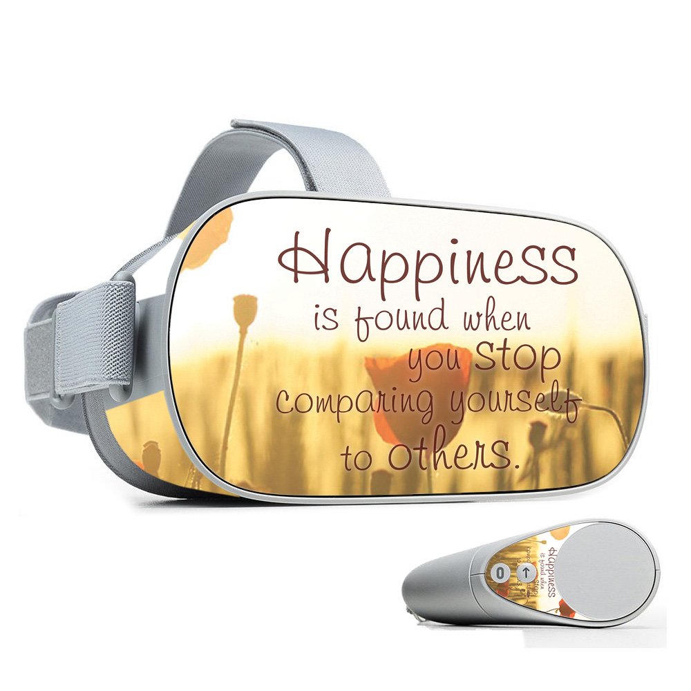 MightySkins Skin Compatible with Oculus Go Mobile VR - Be Happy | Protective, Durable, and Unique Vinyl Decal wrap Cover | Easy to Apply, Remove