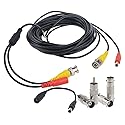 Flashmen 25ft 1 Pack BNC Video Power Cable Security Camera Wire Cord for CCTV DVR Surveillance System One Cable with 2X BNC to RCA connectors 2X BNC