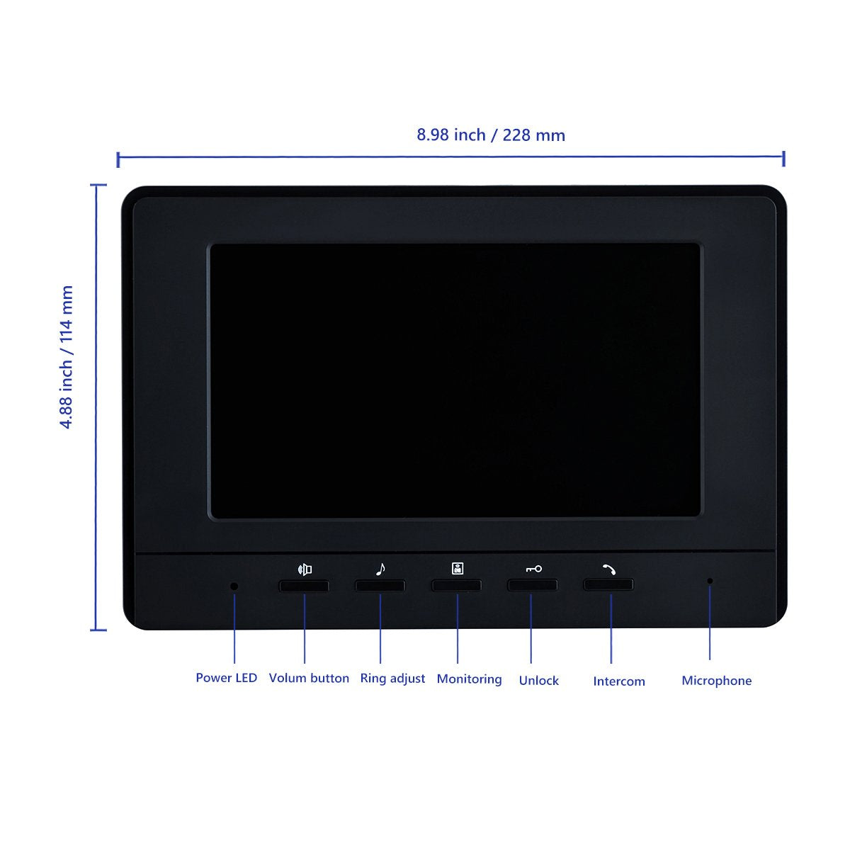 AMOCAM Wired Video Intercom System, 7 Inches Video Doorbell Door Phone System, HD Camera Kits Support Unlock, Monitoring, Dual-Way Intercom for Villa