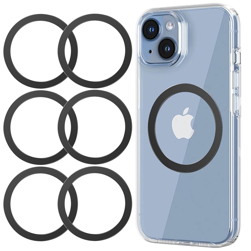 for MagSafe Sticker,4 PCS,Ultra-Thin(0.4mm) Metal Ring for Kindle/Pop Socket Magnetic Wallet Grip Wireless Charger Case Car Mount,Compatible
