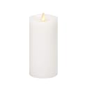 Luminara Flameless Slim Pillar Candle, Flickering Real Flame Effect, Melted Edge, Smooth Wax, Unscented, White, Real Wax, LED Battery Operated