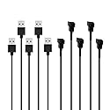 5Pcs USB to 3Pin PWM PC Fan 5V USB Sleeved Fan Power Adapter Cable, USB to 3 Pin Case Fan Computer Cooler Cooling Fan Power Cable (11.8inch 30cm)
