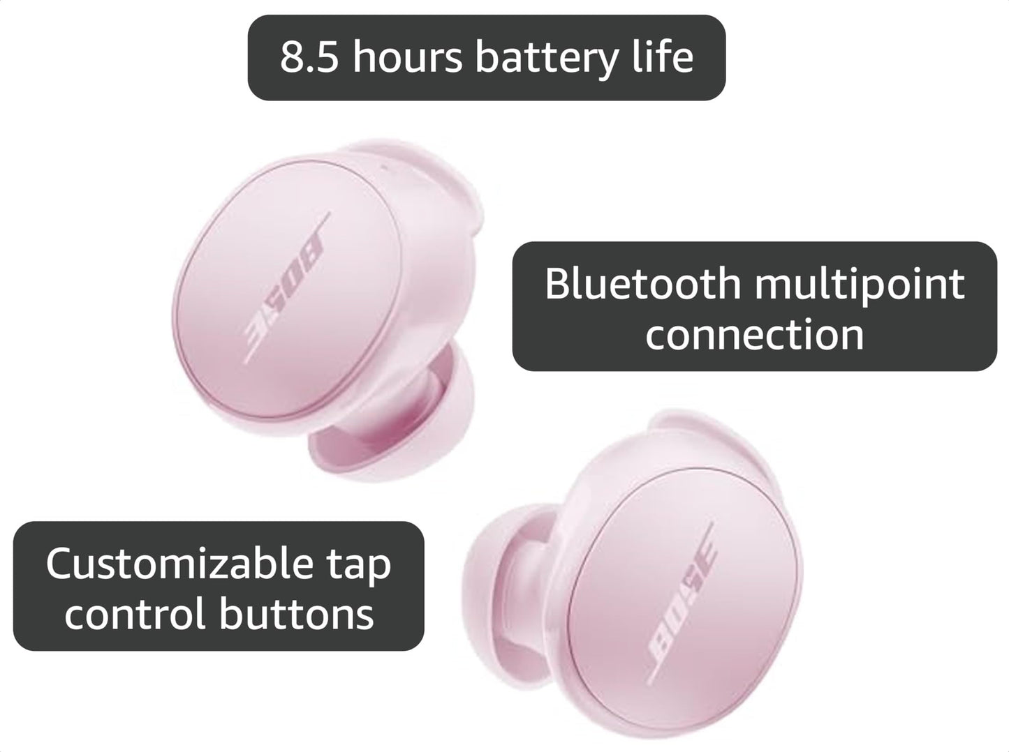 Bose QuietComfort Earbuds - True Wireless Bluetooth Earbuds with Active Noise Cancellation and Mic, USB-C Charging, IPX4 Rating, Up to 8.5 Hours
