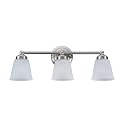 Aspen Creative 62014-1, Three-Light Metal Bathroom Vanity Wall Light Fixture, 24" Wide, Transitional Design in Satin Nickel with Frosted Seeded Glass