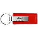 AU-TOMOTIVE GOLD, Inc. Officially Licensed Red Leather Key Fob for Jeep Rubicon