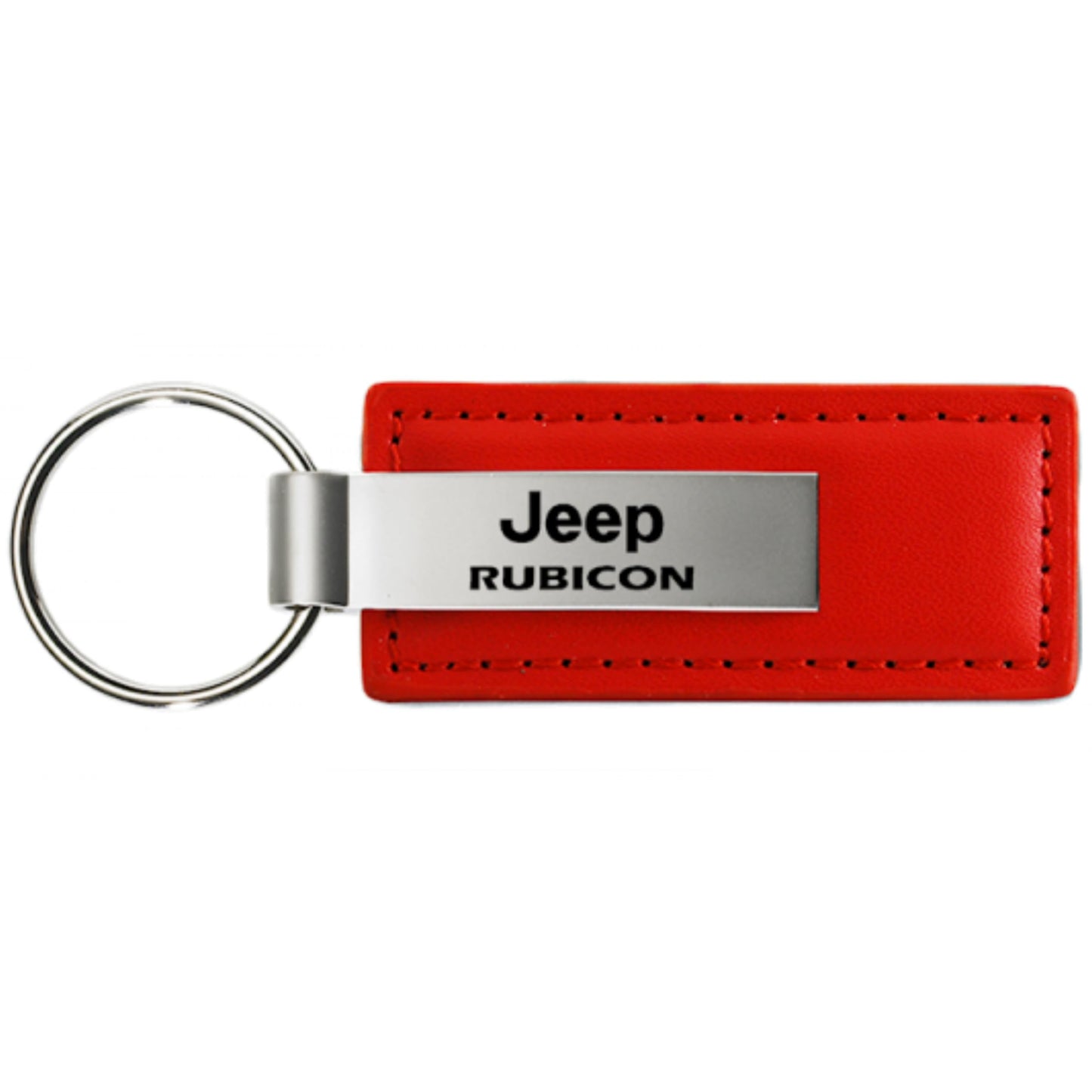AU-TOMOTIVE GOLD, Inc. Officially Licensed Red Leather Key Fob for Jeep Rubicon