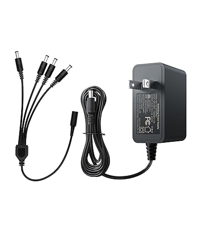 ZOSI 12V 2A 100V-240V US AC to DC Power Supply Adapter & 4-Way Power Splitter Cable for CCTV Home Security Camera Surveillance System