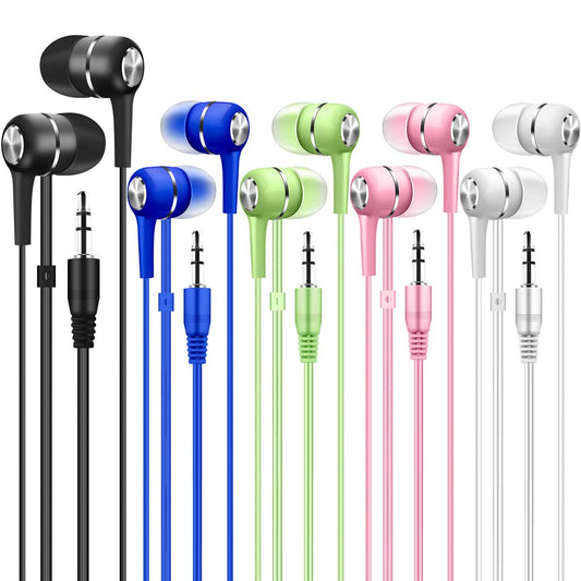 Factorymall Bulk Earbuds 50 Pack Multi Colored for Classroom Kids Child Teen, Wholesale Disposable Earbuds Earphones Headphones…