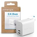 Innergie C4 Duo 45W Dual Port USB C Charger Block, GaN PD3.0 PPS Fast Charging for Samsung Galaxy S25, iPhone 17, Air, Pro, Pro Max, iPad, MacBook