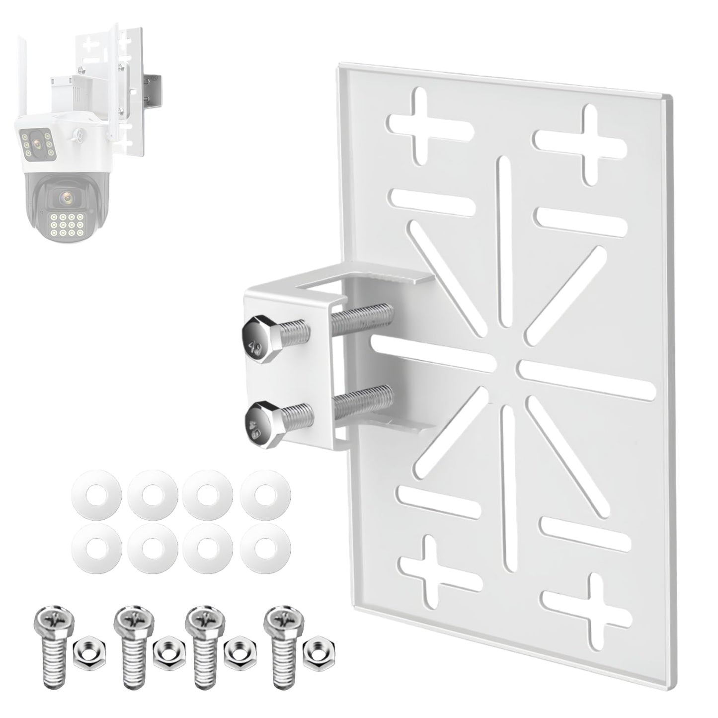 FINXRoll 7.48"x5.7" Drill-Free CCTV Camera Mount Adapter, Adjustable Thickness Bracket for Glass/Wooden Doors