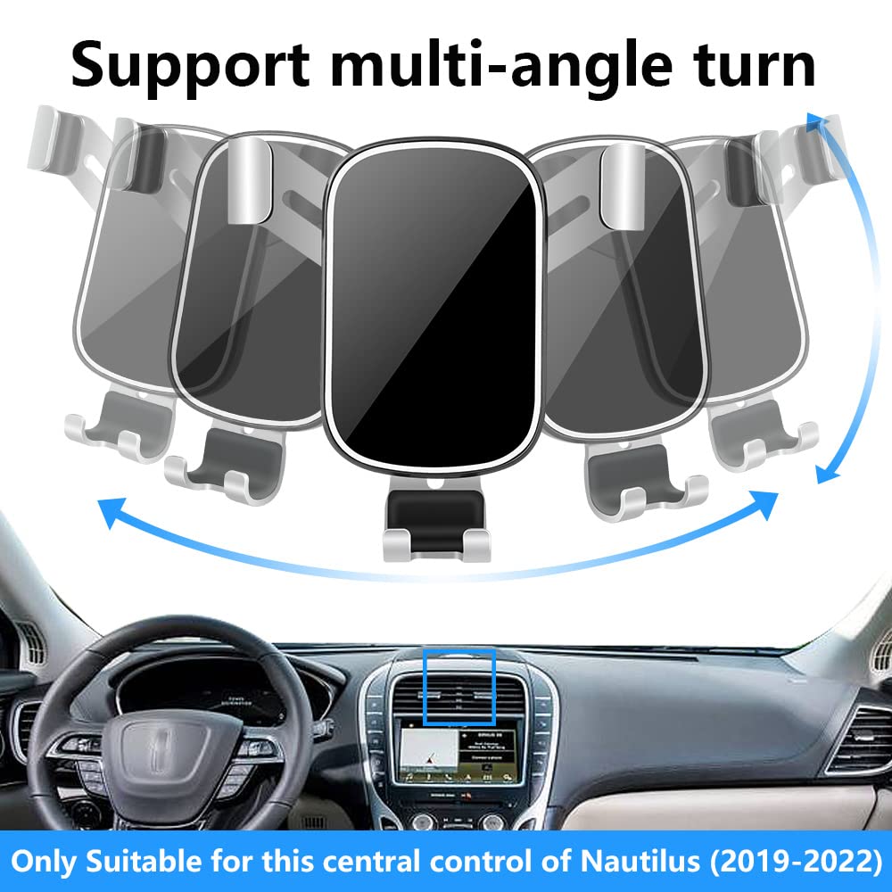 musttrue Car Phone Holder for Lincoln Nautilus 2019 2020 SUV Auto Interior Accessories Best Cell Phones Mount Cellphone Mobile Cradle Charging