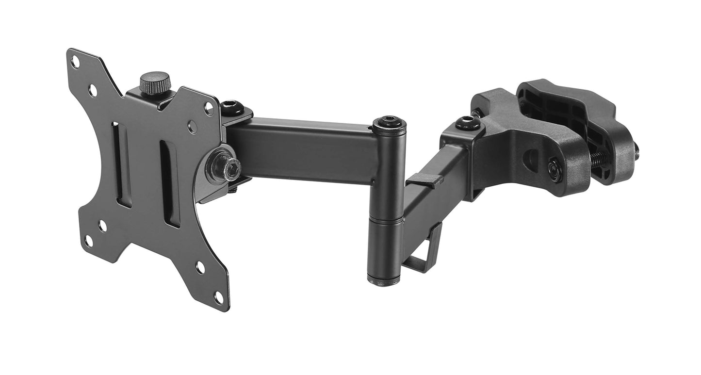 AMER Universal Full Motion Pole Mount Monitor Arm with Removable 75mm and 100mm VESA Plate, Fits 17 to 32 inch Screens, Black, PM111