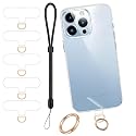 Casecond Phone Tether Tab 5 Pcs Universal Phone Lanyard Case Patch Without Adhesive with 1 Pc Spring Ring Phone Lanyard Replacement Part Pad with Cell
