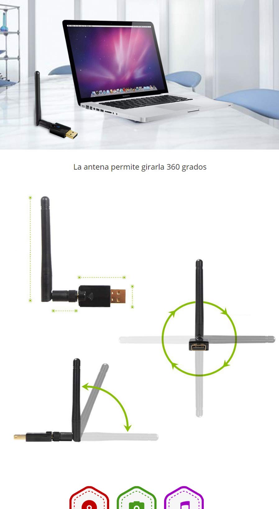EP-DB1607 5Ghz USB Wireless WiFi Adapter 600Mbps 802.11ac USB Ethernet Adapter Network Card Wi-Fi Receiver for PC Black-GOLDEN BLUE