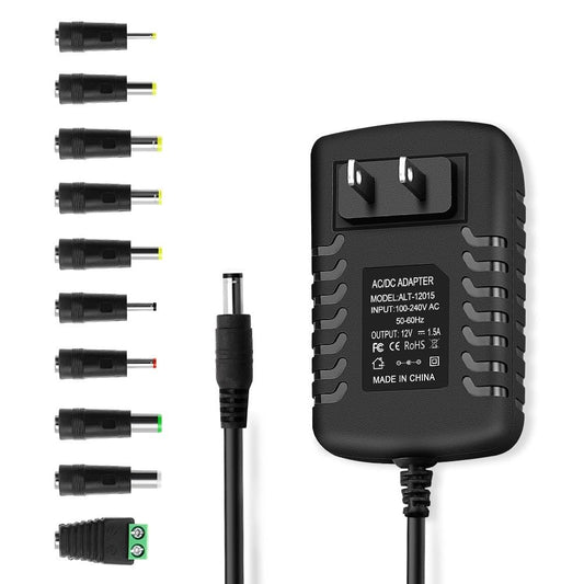 Arybroourd DC 12 Volt 1.5 Amp Switching Power Supply, 100-240V 50-60Hz AC to DC 12V 1.5A 18W Power Supply Cord Adapter with 5.5mm x 2.5mm Barrel…