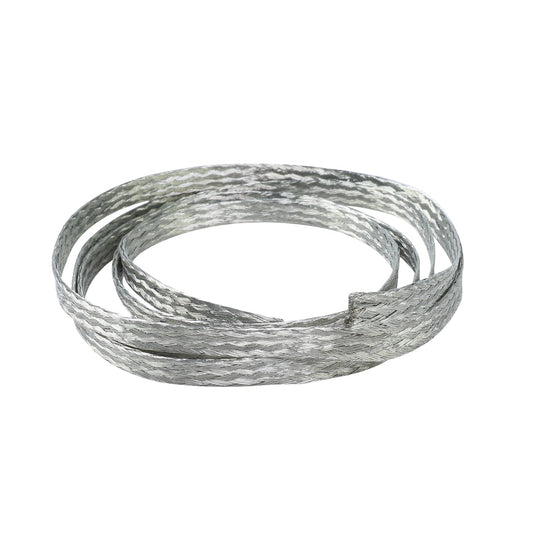 Wire Shielding Sleeve Tinned Copper Braid Ground Straps Cable Sheathing Protection Flat Metal Mesh Flexible Expandable (1/4 in Wide(0.16 in Dia)-15ft)