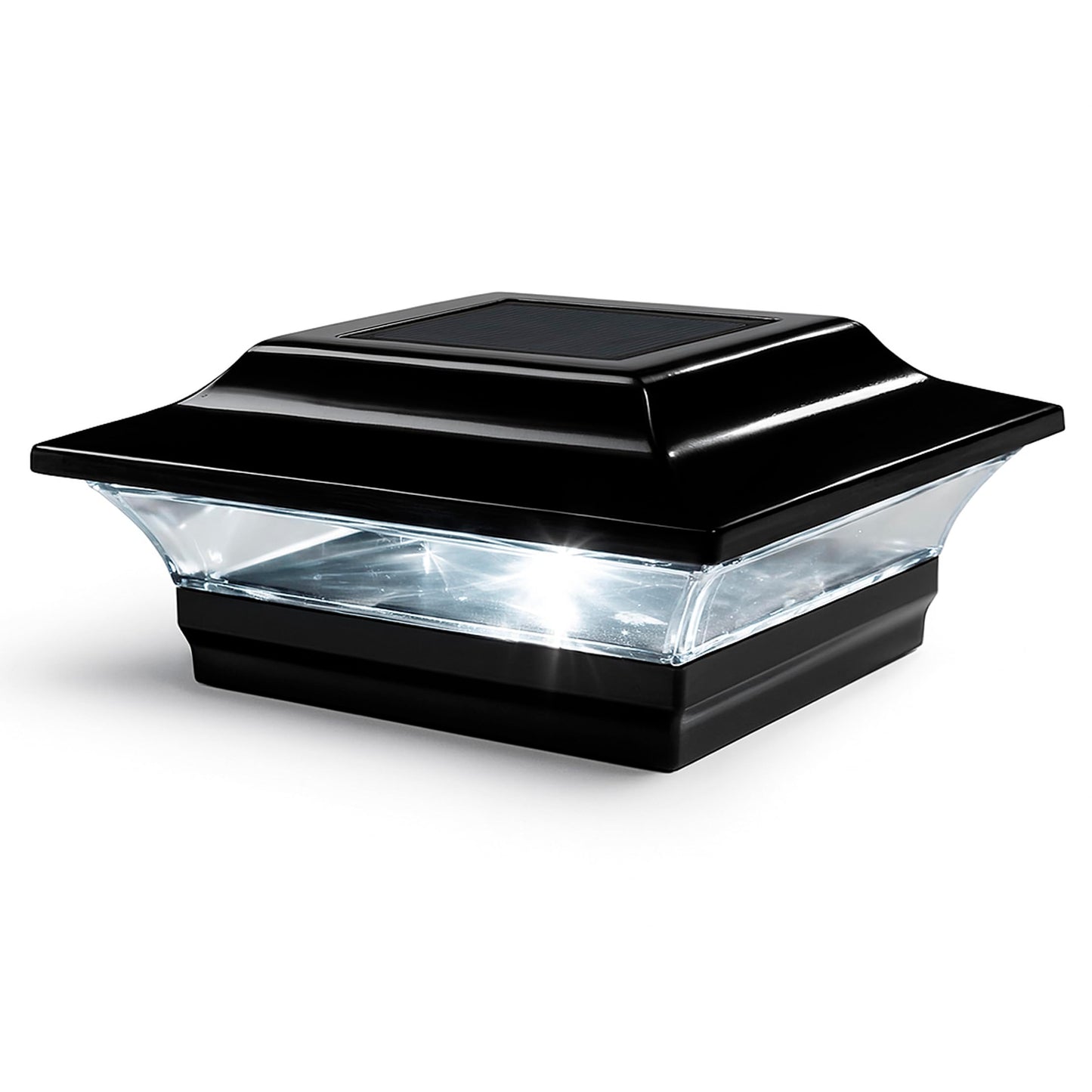 Classy Caps SL214B 5x5 Imperial Solar Post Cap - Black - High-Performance Solar LED, Durable Cast Aluminum with Powder-Coated Finish, Fits Over an