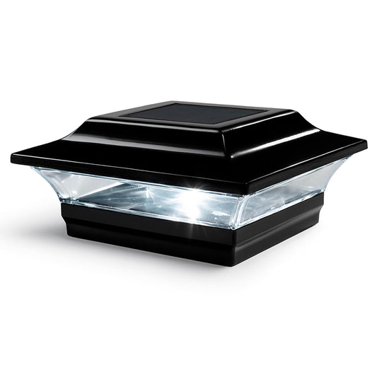 Classy Caps SL214B 5x5 Imperial Solar Post Cap - Black - High-Performance Solar LED, Durable Cast Aluminum with Powder-Coated Finish, Fits Over an