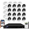 GW 4K Outdoor/Indoor Face Recognition/Human/Vehicle Detection AI Security Camera System, 16 Channel 12MP PoE NVR, 16 x 4K UltraHD Smart AI IP