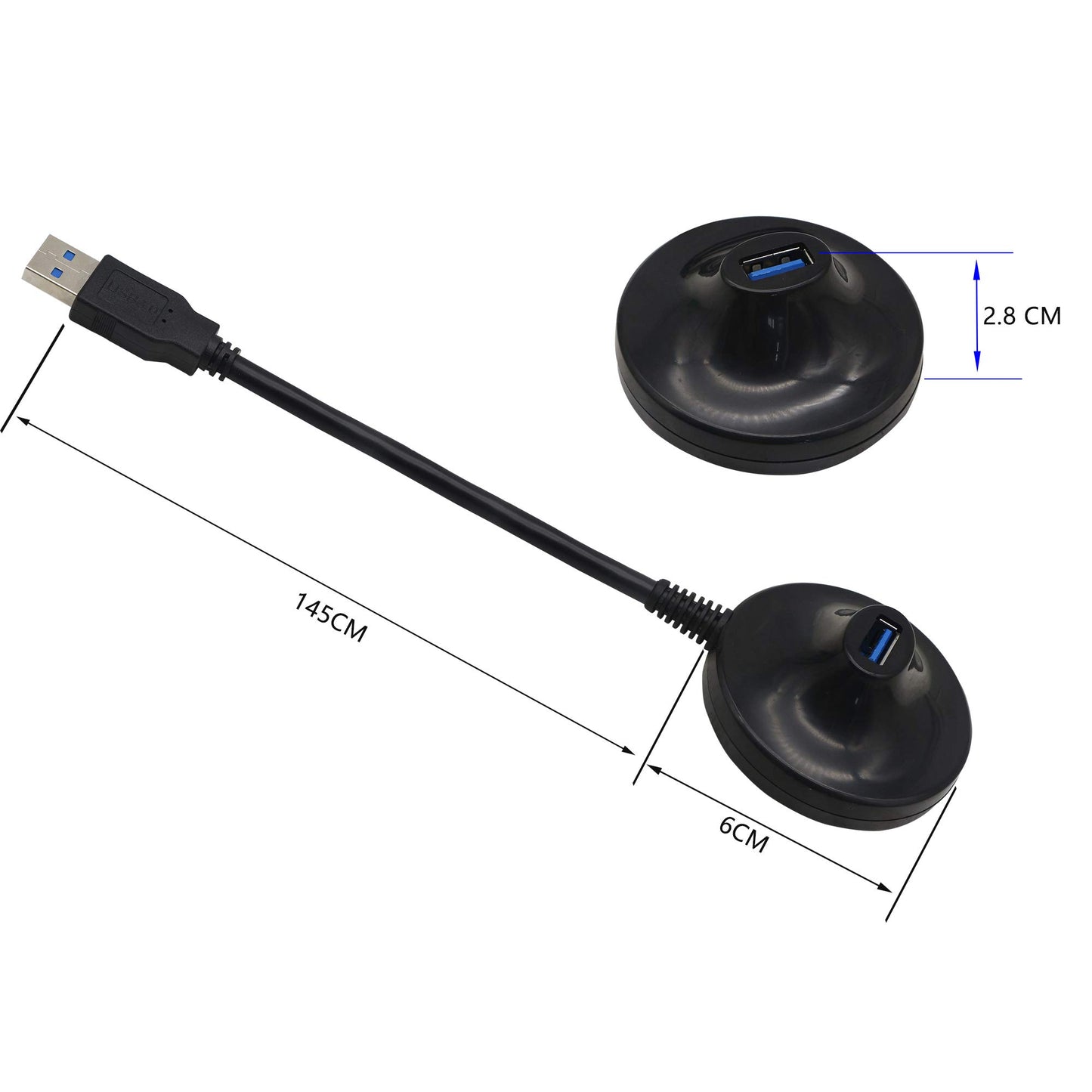 PNGKNYOCN 4.7 Feet USB 3.0 Extension Cable with Pedestal Male to Female Data Transfer Cord 5Gbps?for USB Flash Drive, Keyboard, Mouse