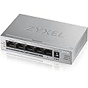 Zyxel 5 Port Gigabit Ethernet Unmanaged POE+ Switch | 4 x PoE+ @ 60W | Plug & Play | Sturdy Metal Housing | Desktop or Wall-Mount | Fanless | Lifetime