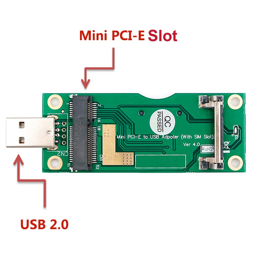 Mini PCI-E to USB Adapter with SIM Card Slot for Module Transfer to USB Interface