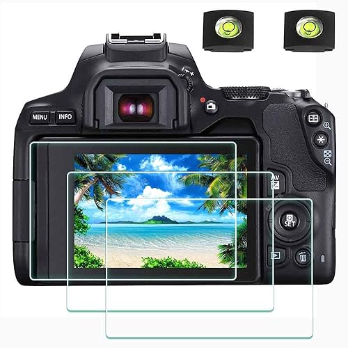 ULBTER Screen Protector for Canon EOS Rebel SL3 / 250D Camera & Hot Shoe Cover, [2+3Pack] 0.3mm 9H Hardness Tempered Glass Flim Anti-Scrach