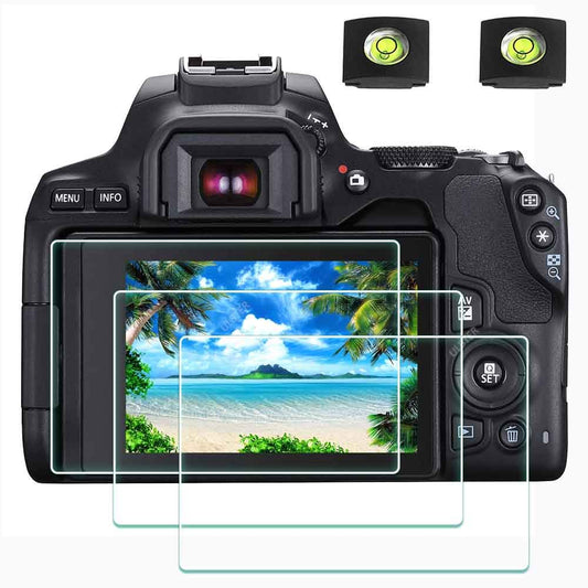 ULBTER Screen Protector for Canon EOS Rebel SL3 / 250D Camera & Hot Shoe Cover, [2+3Pack] 0.3mm 9H Hardness Tempered Glass Flim Anti-Scrach