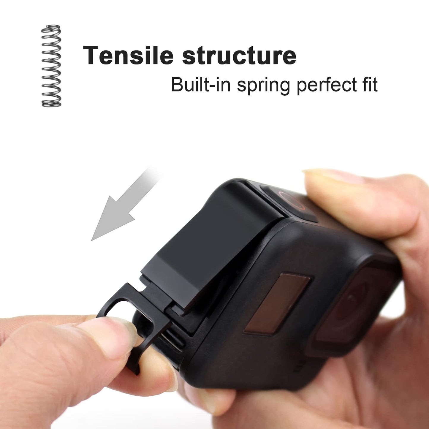 GEPULY Aluminum Replacement Battery Cover Side Door for GoPro Hero 8 Black - Charging Without Removing The Battery Door Cover Accessories Accessory