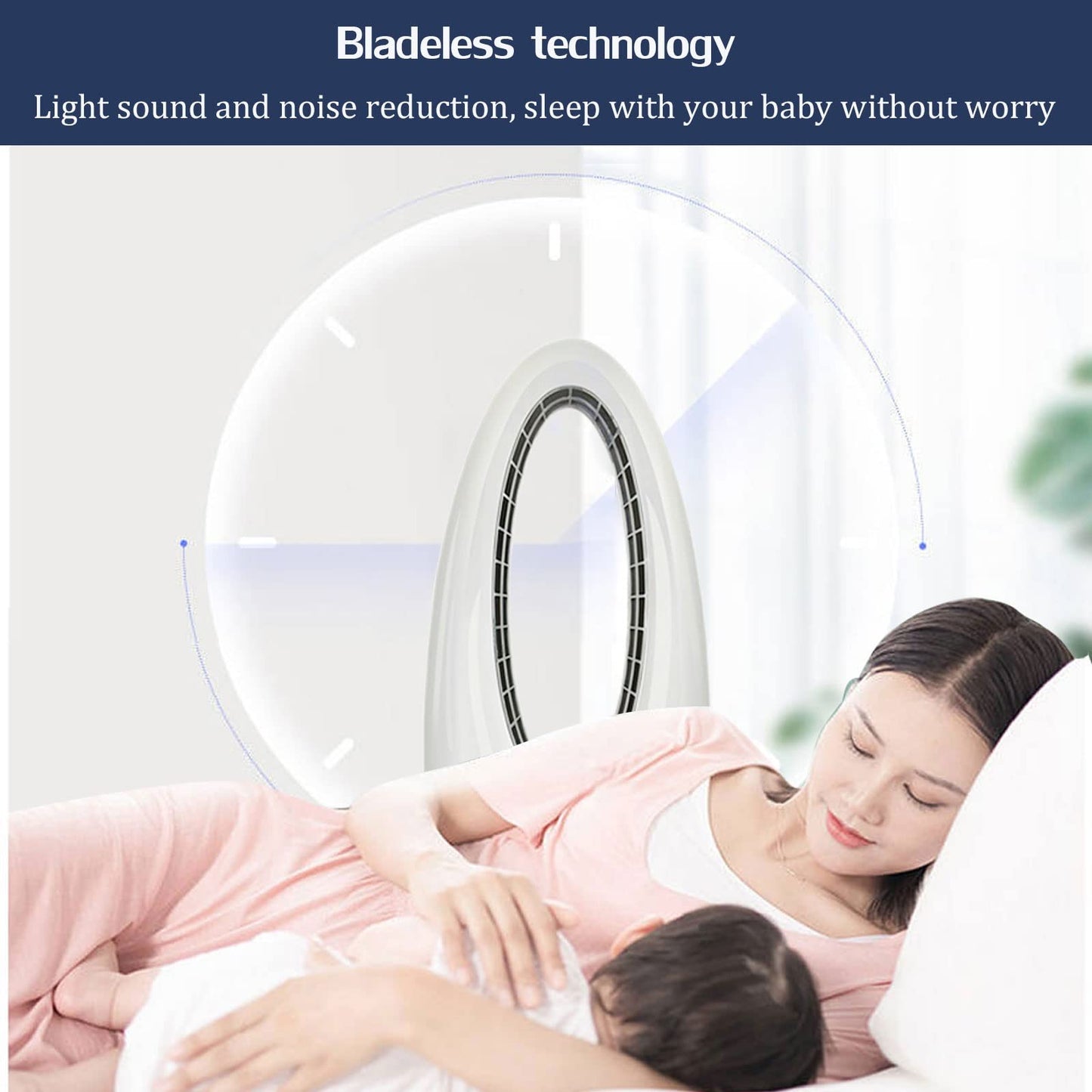YWangQiang Leafless Tower Fan, PP Silent Can Swing Head Air Conditioning Fan Vertical Electric Fan, Suitable for Living Room, Bedroom, Office, Etc