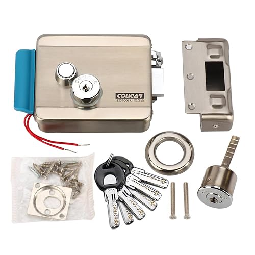 [Upgrade Version] AMOCAM Electric Electronic Door Lock 6pcs Computerized Doted Keys DC 12V Stainless Steel E-lock Support Wooden Glass Metal Door