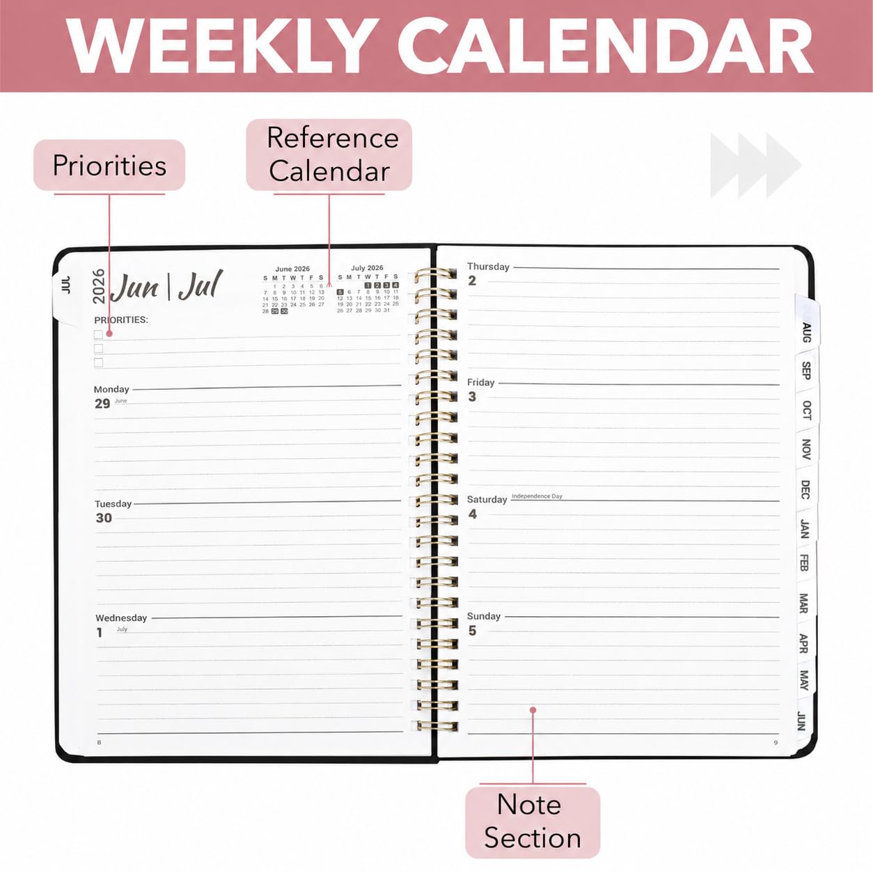 Mr. Pen- Planner 2026-2027, A5 (6.2" x 8.5"), July 2026 - June 2027