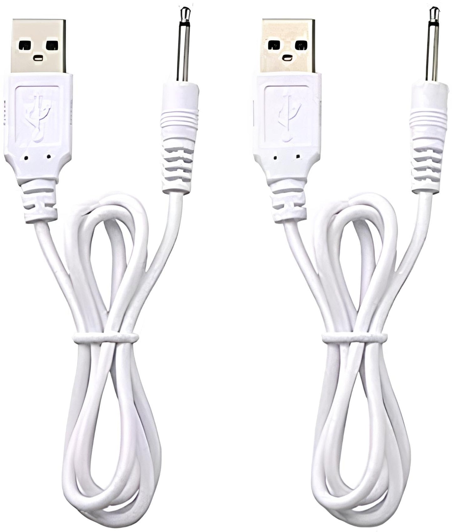 VibeMax (2 Pack) Massager Charger - Fast Charging USB Cable | 2.5mm DC Charger Cord