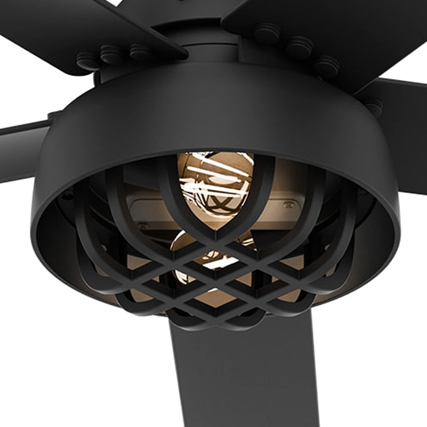 Hunter Fan 52 inch Casual Matte Black Outdoor Ceiling Fan with Light Kit and Remote Control (Renewed)