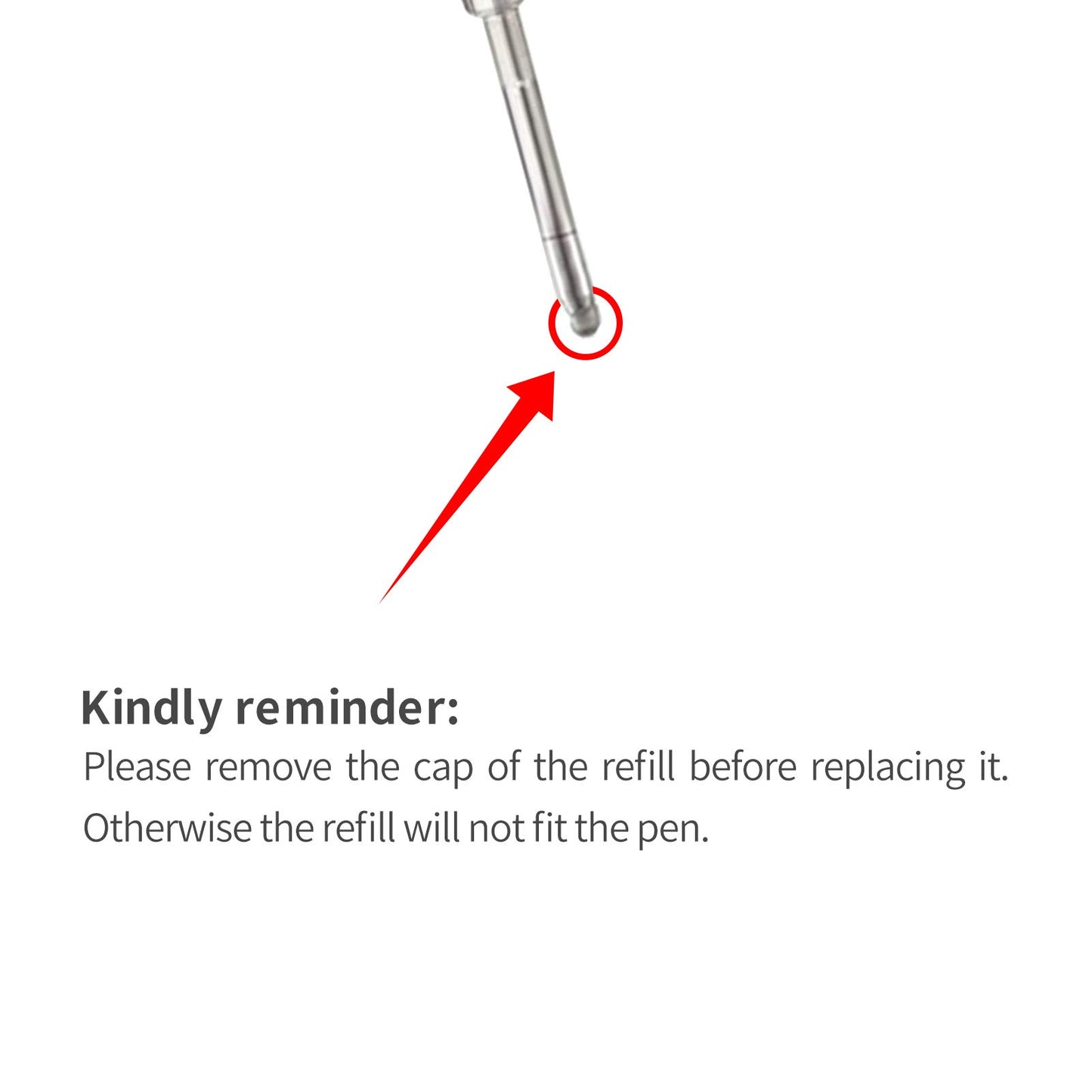ChaoQ Black Ink Refills (6pcs), Replaceable Ballpoint Pen Refills