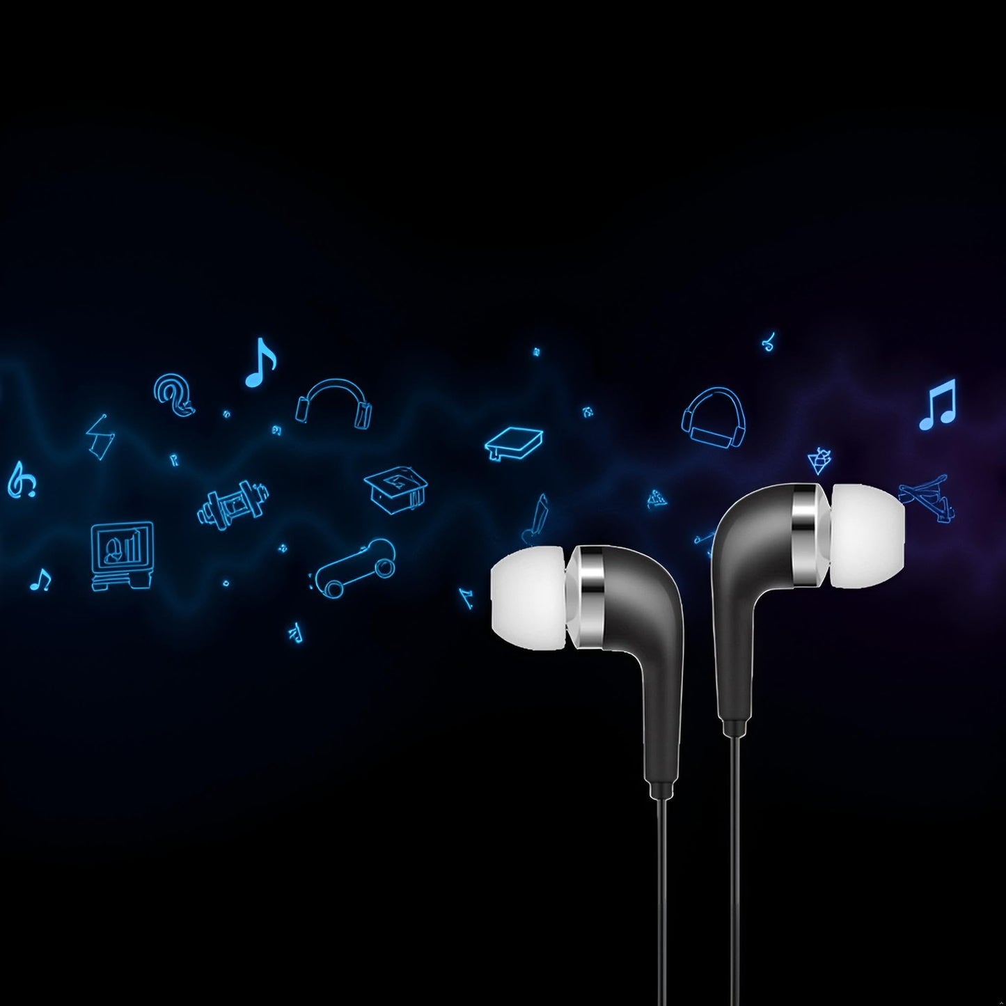 Jinshining Black Wired Earbuds Headphones- in-Ear Noise Rejection Universal 3.5mm Stereo Sport Headset with Mic for School Gaming Sports Music One…