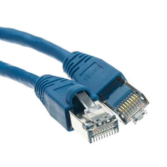 CableWholesale Cat6a Shielded Ethernet Cable, 10 Gigabit, 75 ft, Blue
