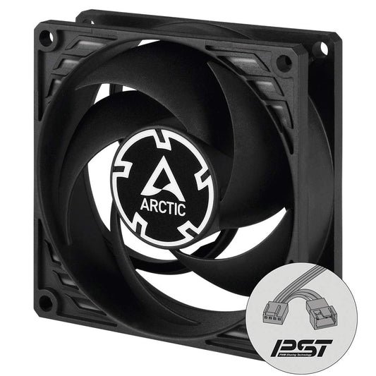ARCTIC P8 PWM PST - PC Fan, 80mm Case Fan with PWM Sharing Technology (PST), Pressure-optimised, Quiet Motor, Computer, Fan Speed: 200-3000 RPM