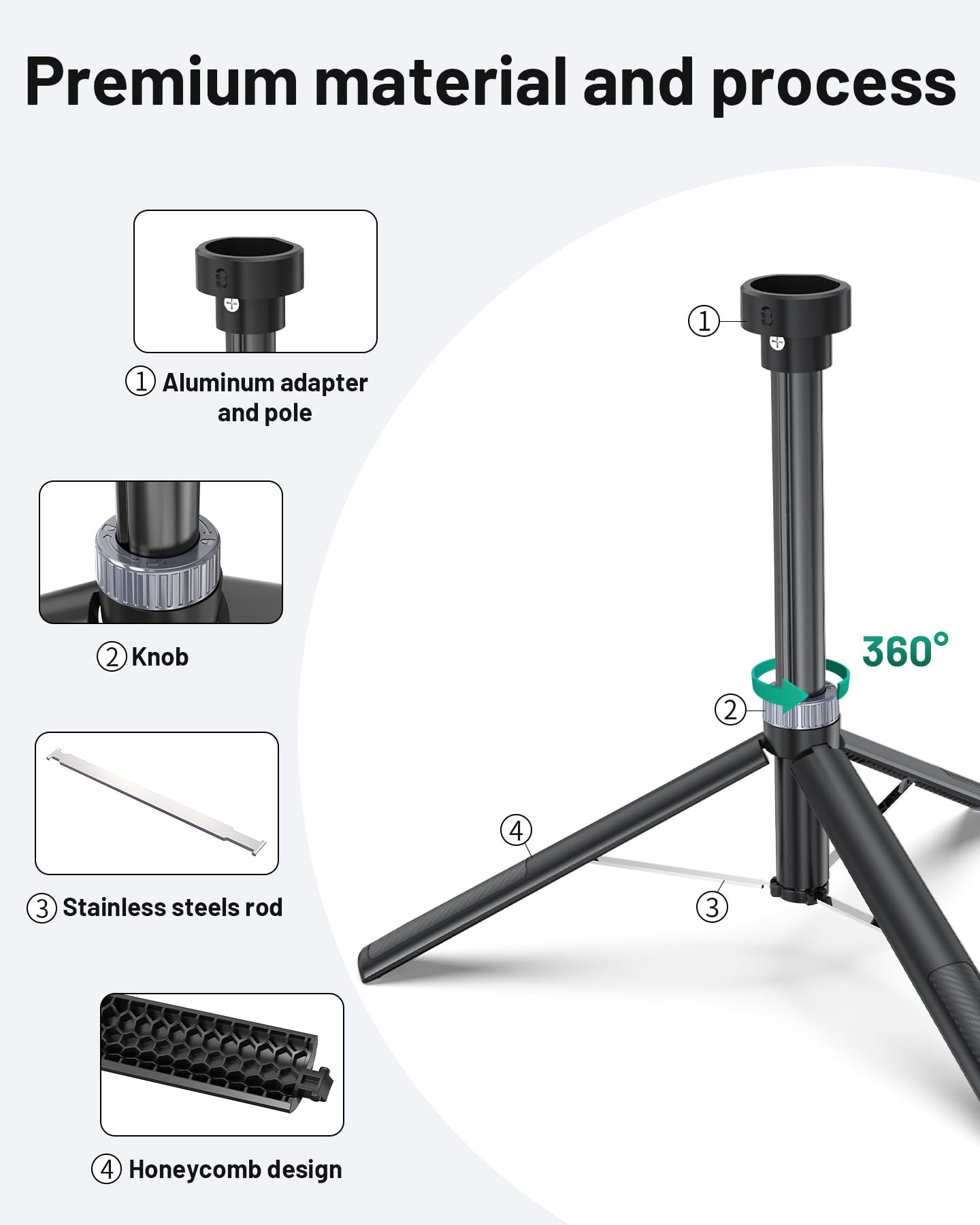 XMoving Starlink Mini Tripod, Portable Tripod Stand Mount with Aluminum Tripod Adapter, Compatible with New and Old Starlink Mini Models for Outdoor