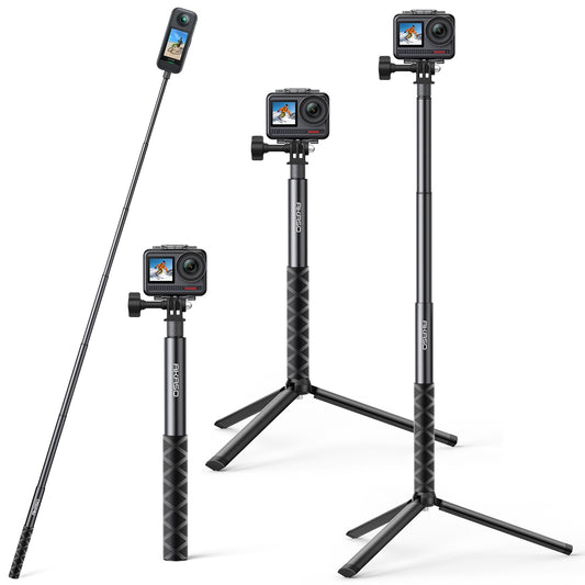 AKASO 47" Extendable Selfie Stick and a Tripod Stand Action Camera Accessories for GoPro Hero 13/12/11/10/9/8/7/Max/DJI Osmo Action/AKASO 360