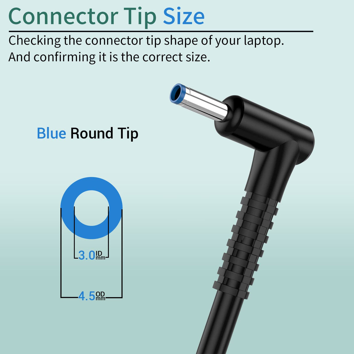 Compatible with HP Laptop Charger, 65W 45W Smart AC Adapter 4.5mm Blue Tip