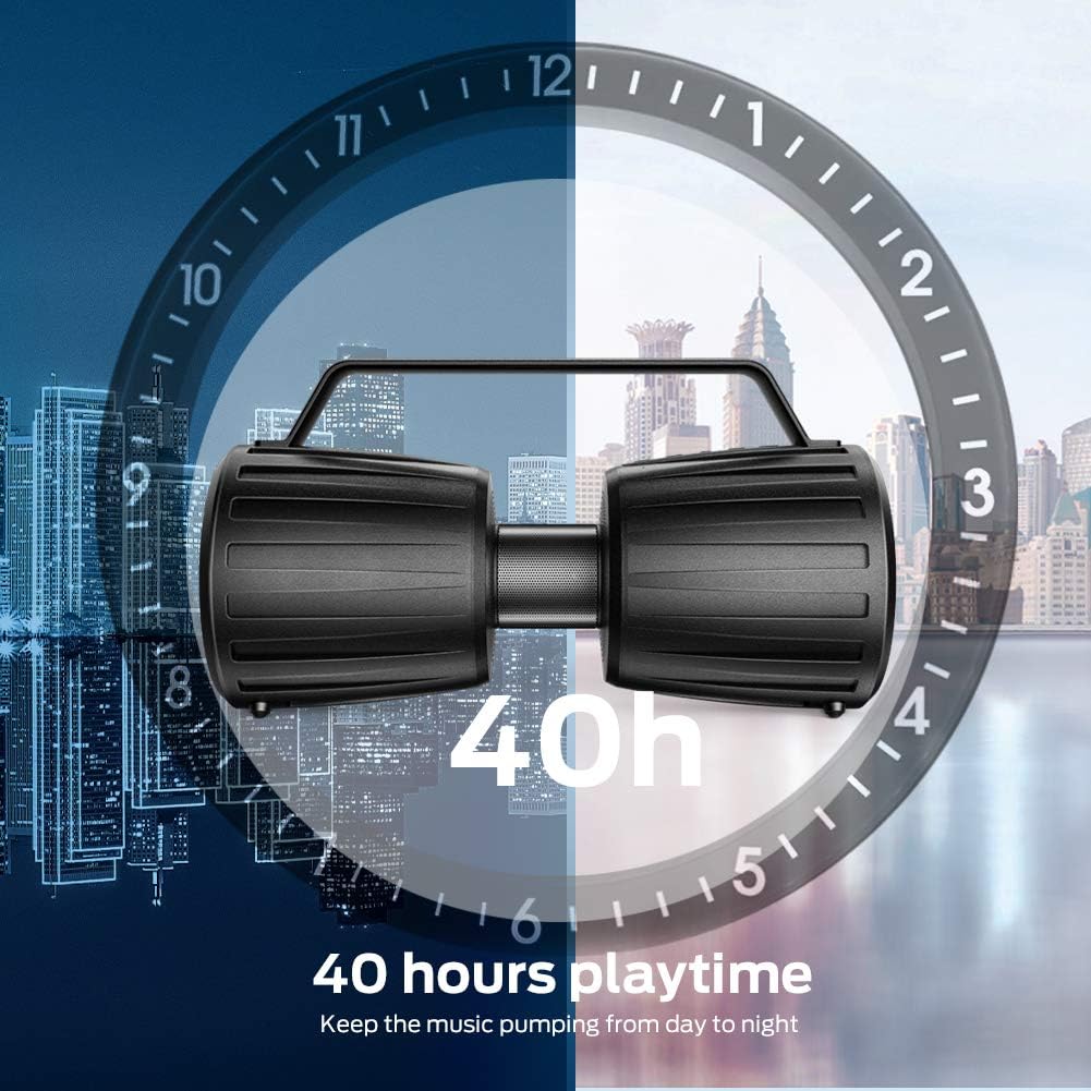Monster Adventurer Force Bluetooth Speaker IPX7 Waterproof Speaker 5.0 with Microphone Input, 80W Portable Bluetooth Speakers with 40H Playtime