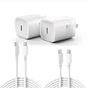 Antteez Fast Charger for iPhone 17/16, 2-Pack 20W USB C with 2 USB-C Cable, iPhone Charger Fast Charging Compatible with iPhone 16/16 Pro Max/15